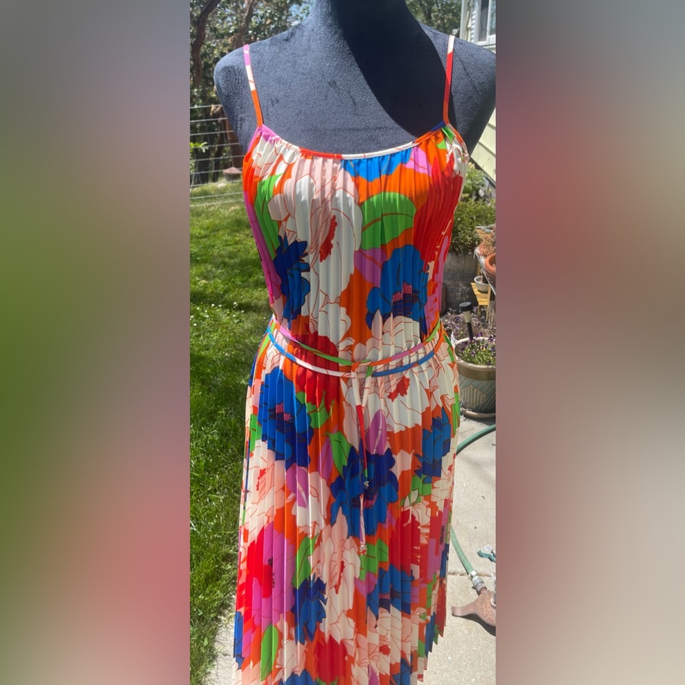 Vibrant orange multi color dress